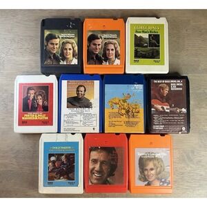 Lot of 10 8 track Country Hits George Jones Dolly Pardon Buck Owen's UNTESTED